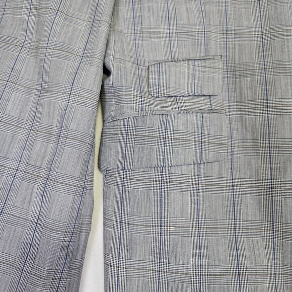 Charles Tyrwhitt Windowpane Unstructured Blazer Mens 46R Linen Sport Coat Plaid - Picture 7 of 16